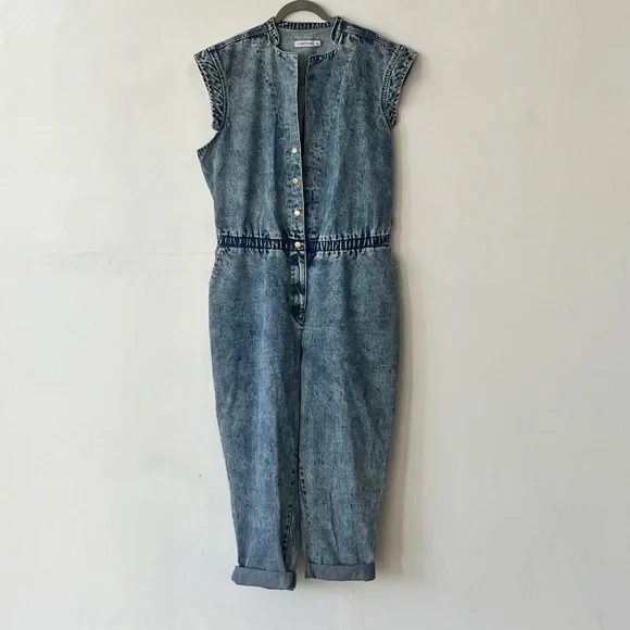 JustFab Acid Wash Jumpsuit - Picture 2 of 14